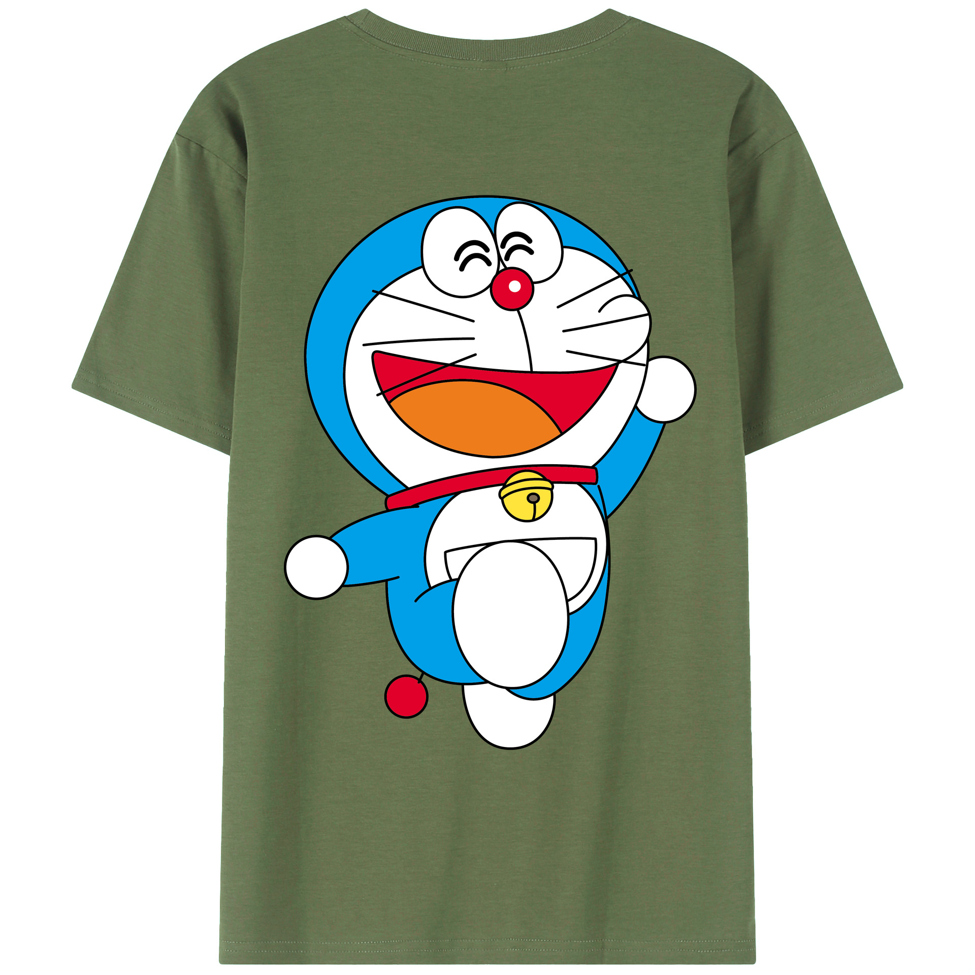 （画像用） ドラえもん Doraemon 綿100％ メンズ半袖Tシャツ（バックプリント） 通気性